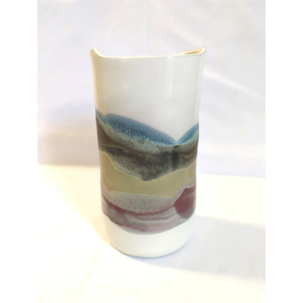 VTG Bonnema Signed Studio Pottery Vase Bethel, Maine Contemporary 7.5 in Tall